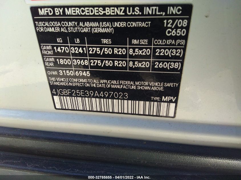 4JGBF25E39A497023 2009 Mercedes-Benz Gl 320 Bluetec