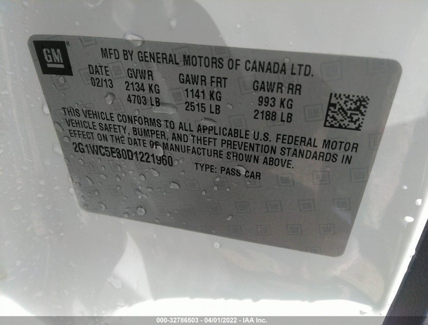 2G1WC5E30D1221960