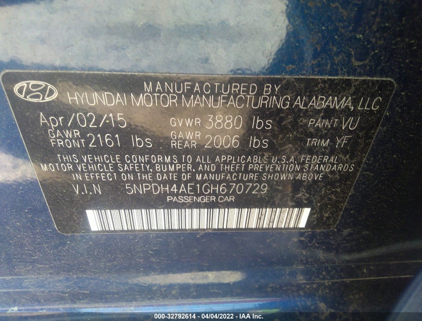 5NPDH4AE1GH670729