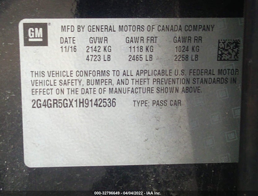 2G4GR5GX1H9142536
