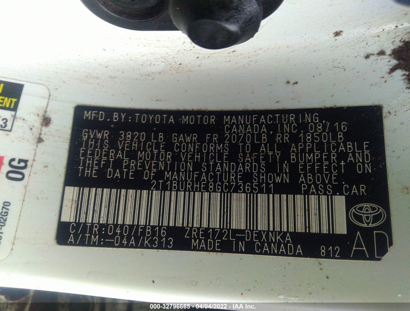 2T1BURHE8GC736511
