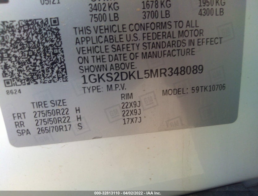 1GKS2DKL5MR348089
