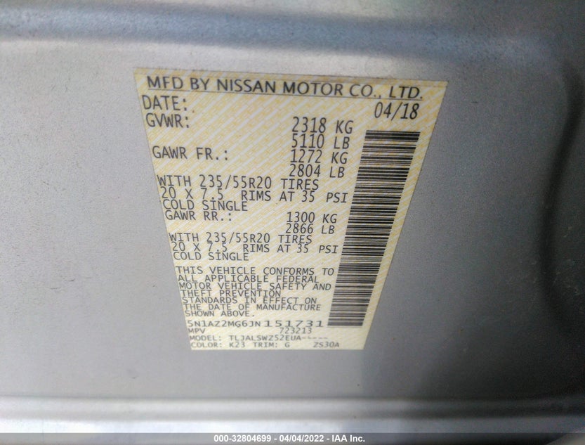 5N1AZ2MG6JN151731