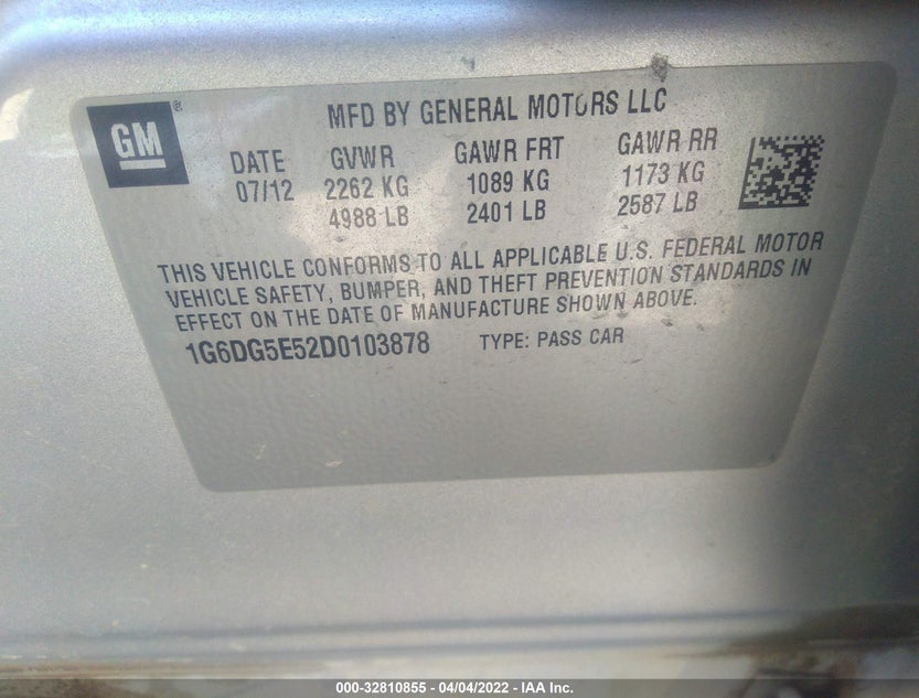 1G6DG5E52D0103878