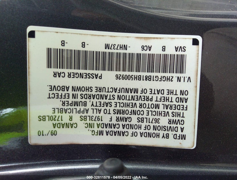 2HGFG1B81BH500926