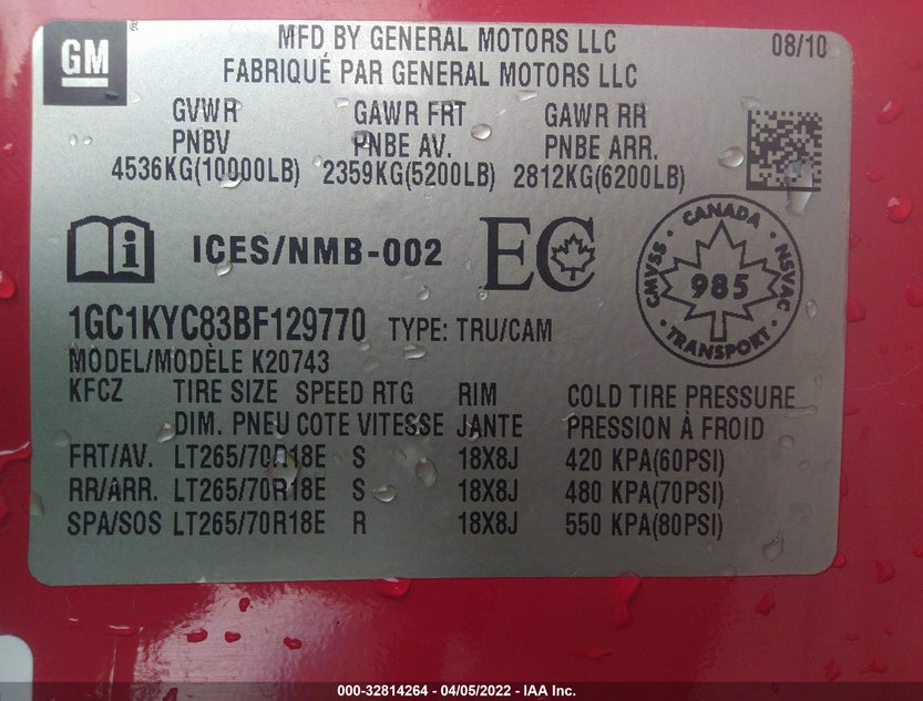 1GC1KYC83BF129770