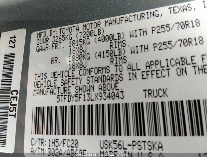 5TFDY5F13LX934043