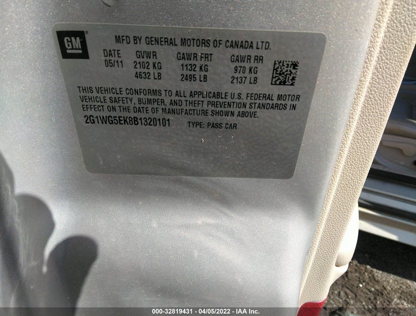2G1WG5EK8B1320101