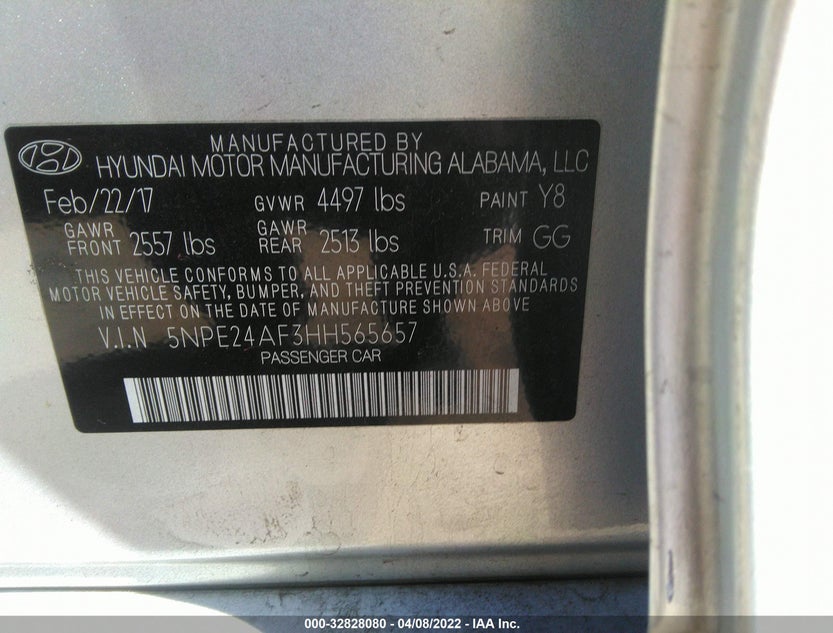 5NPE24AF3HH565657