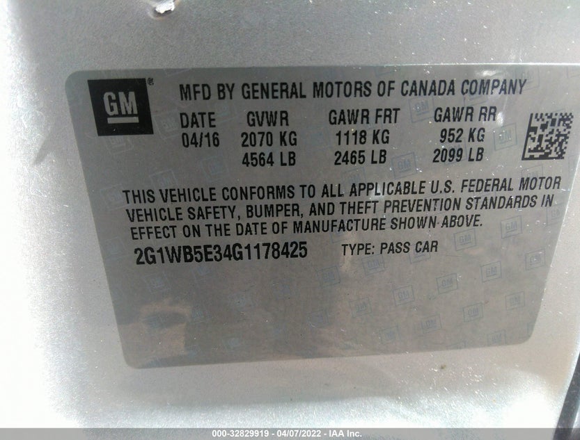 2G1WB5E34G1178425