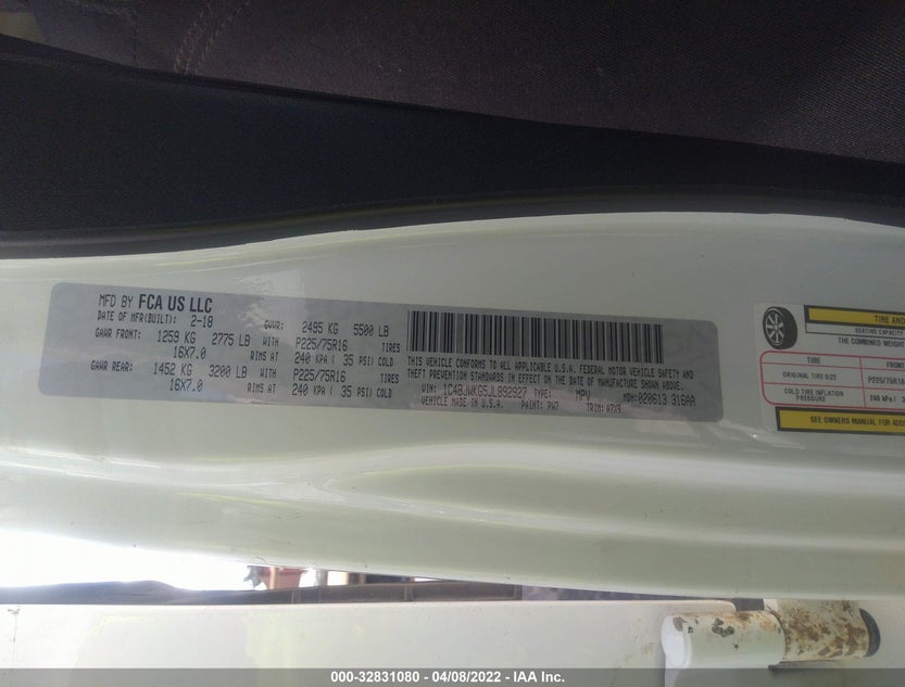 1C4BJWKG5JL892927