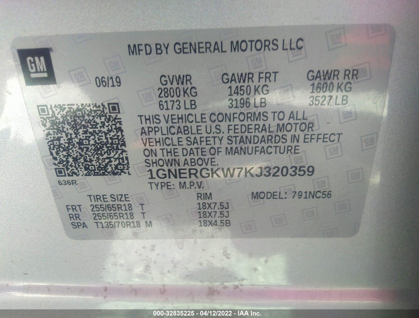 1GNERGKW7KJ320359