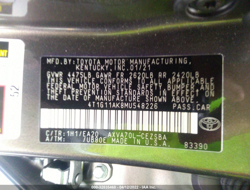 4T1G11AK8MU548226