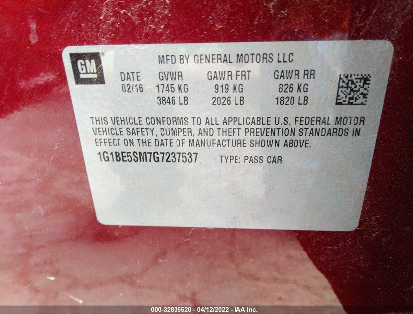 1G1BE5SM7G7237537