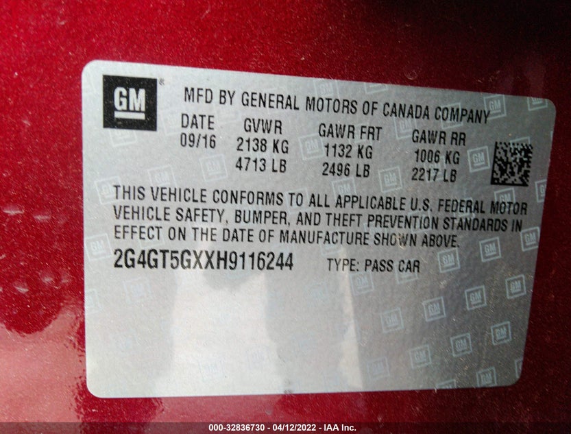 2G4GT5GXXH9116244