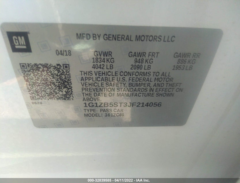 1G1ZB5ST3JF214056
