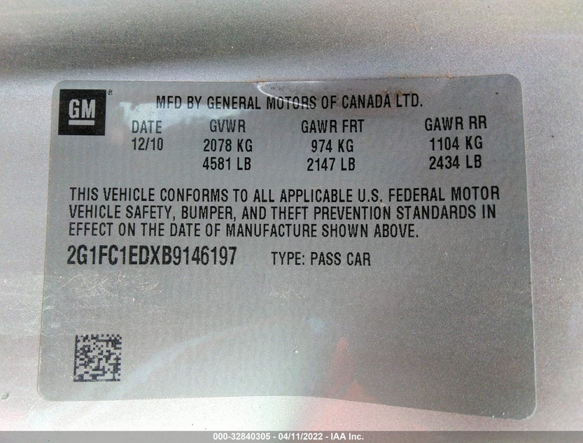 2G1FC1EDXB9146197