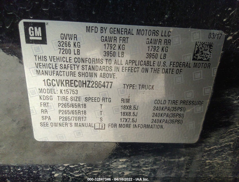 1GCVKREC0HZ286477