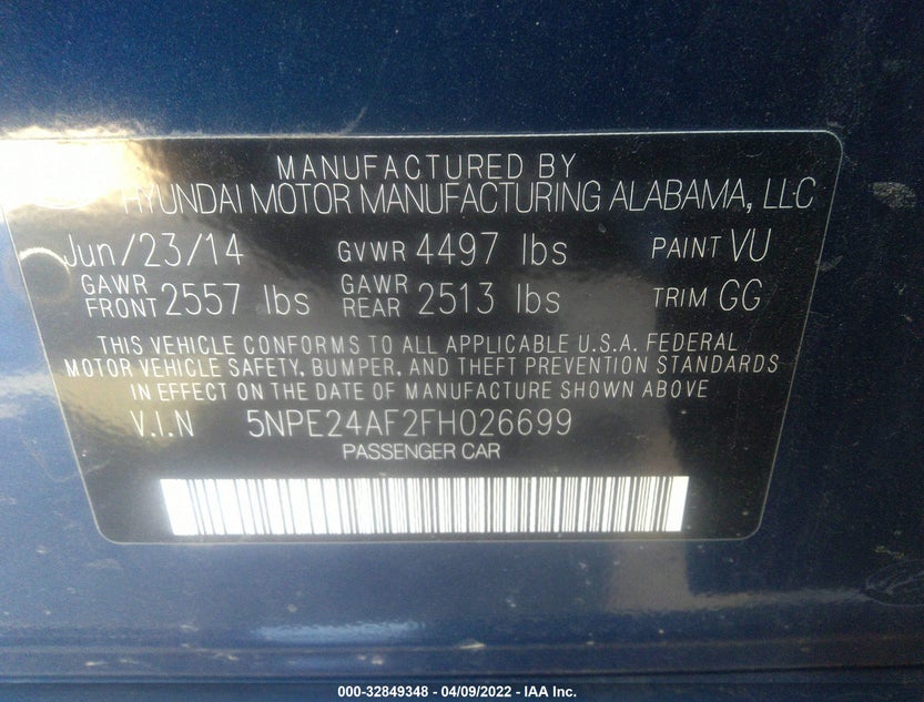 5NPE24AF2FH026699