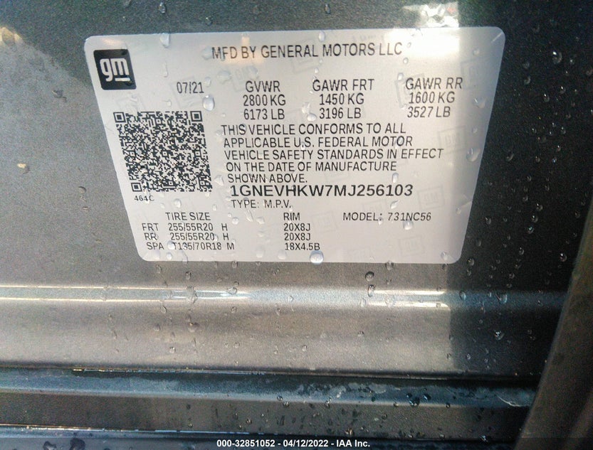 1GNEVHKW7MJ256103