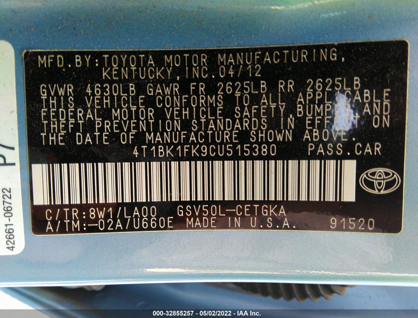 4T1BK1FK9CU515380