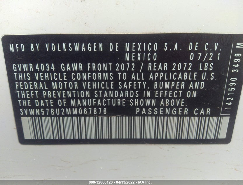 3VWN57BU2MM067876