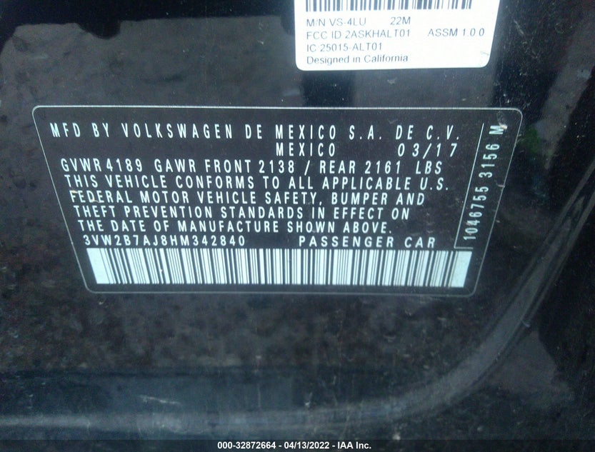 3VW2B7AJ8HM342840