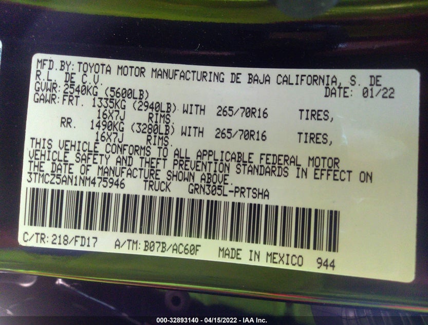 3TMCZ5AN1NM475946