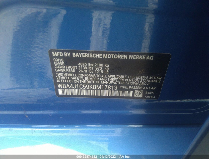 WBA4J1C59KBM17813