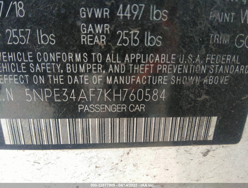 5NPE34AF7KH760584