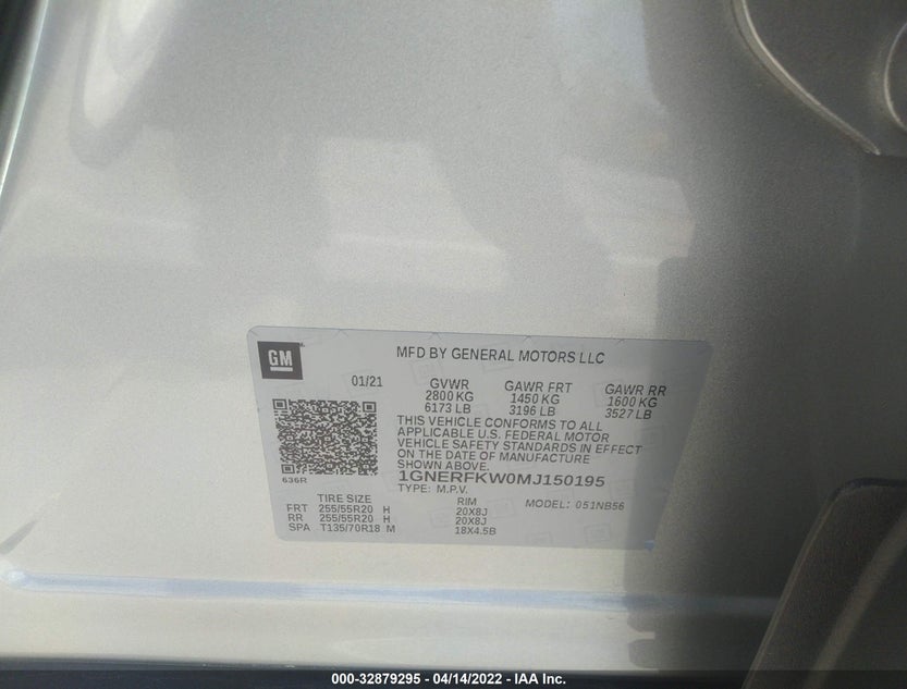 1GNERFKW0MJ150195