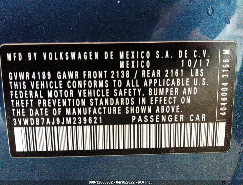 3VWDB7AJ9JM239621