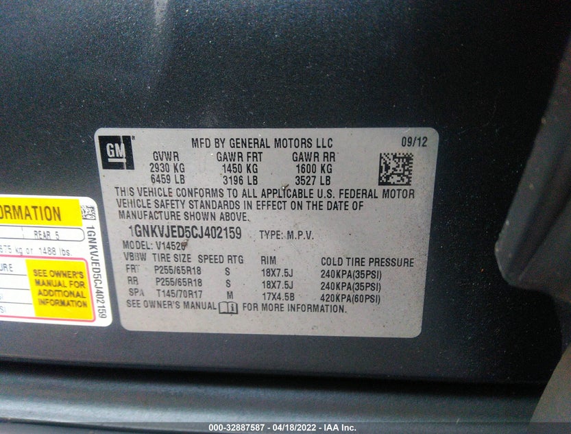 1GNKVJED5CJ402159