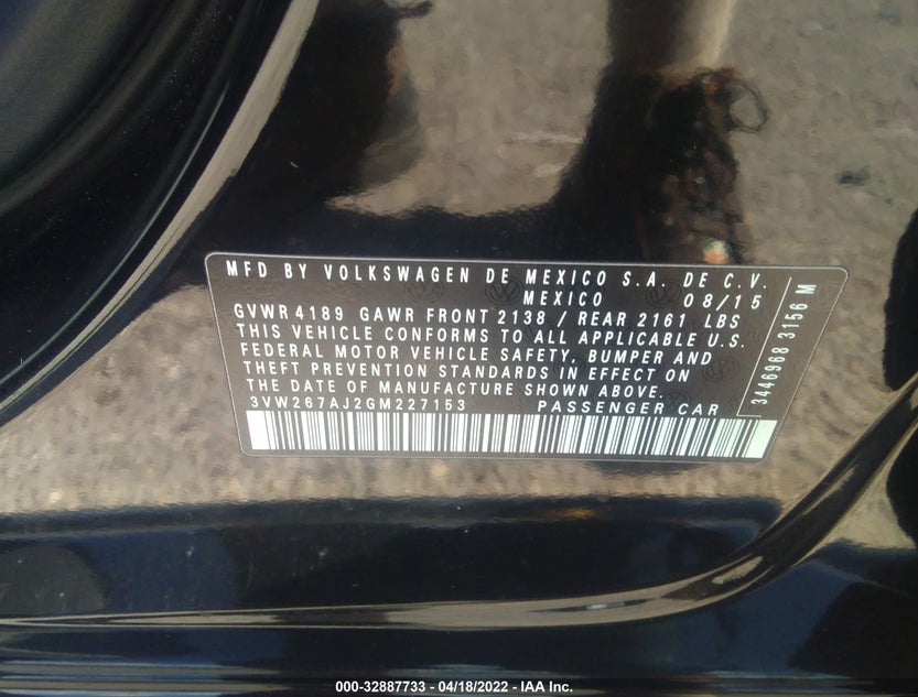 3VW267AJ2GM227153