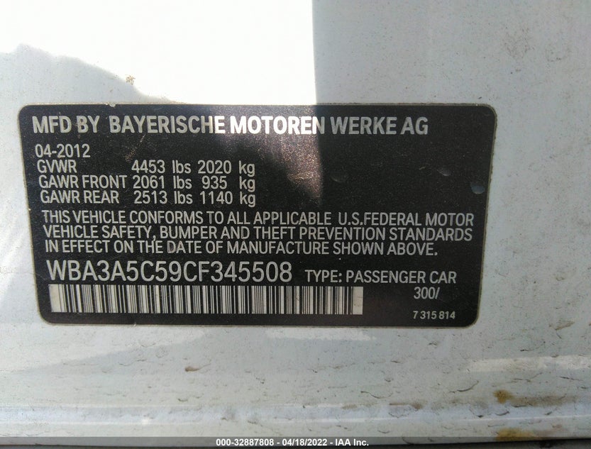 WBA3A5C59CF345508