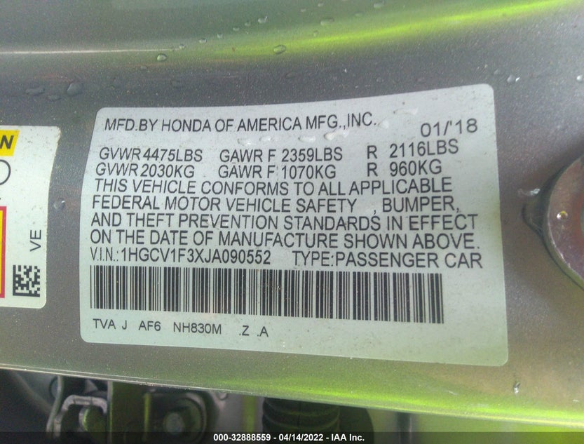 1HGCV1F3XJA090552