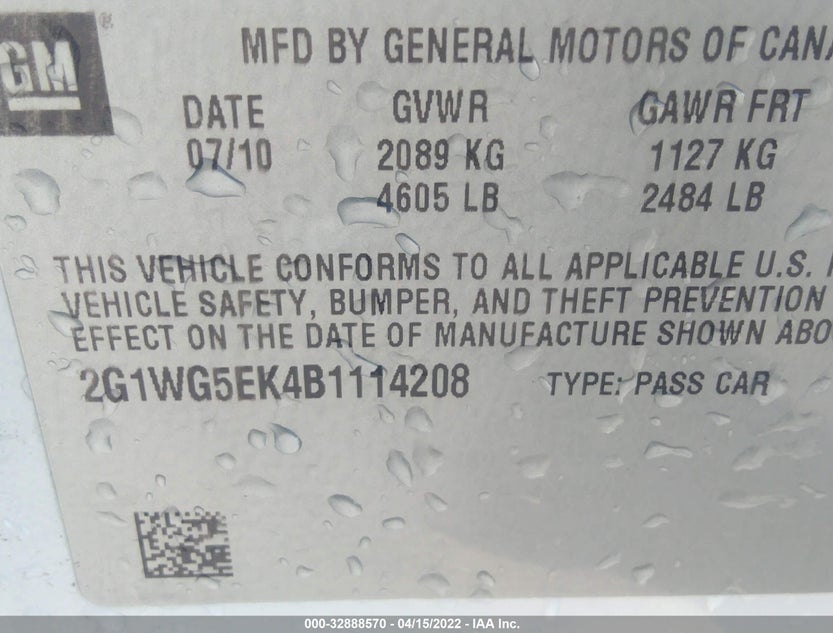 2G1WG5EK4B1114208