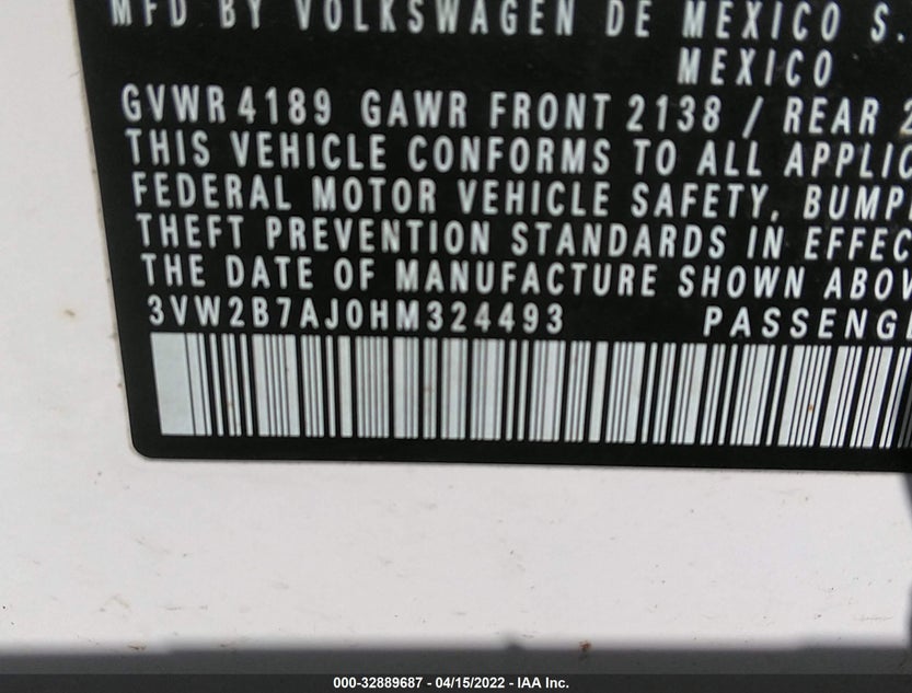 3VW2B7AJ0HM324493
