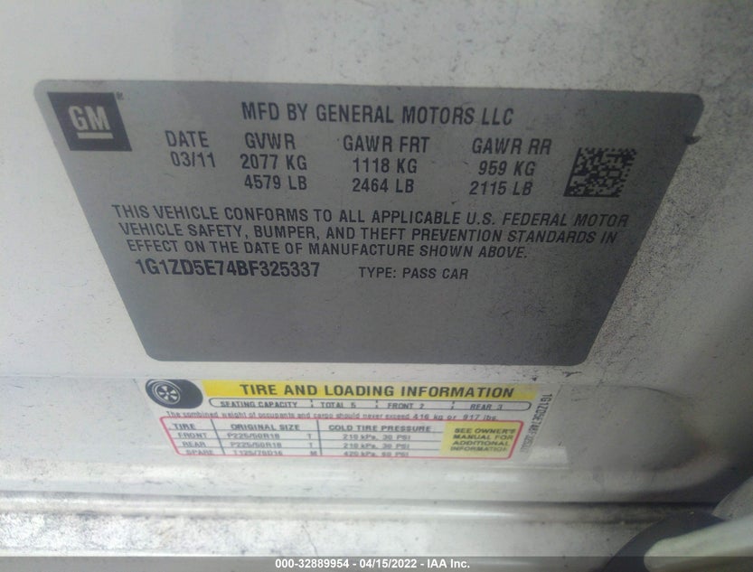 1G1ZD5E74BF325337