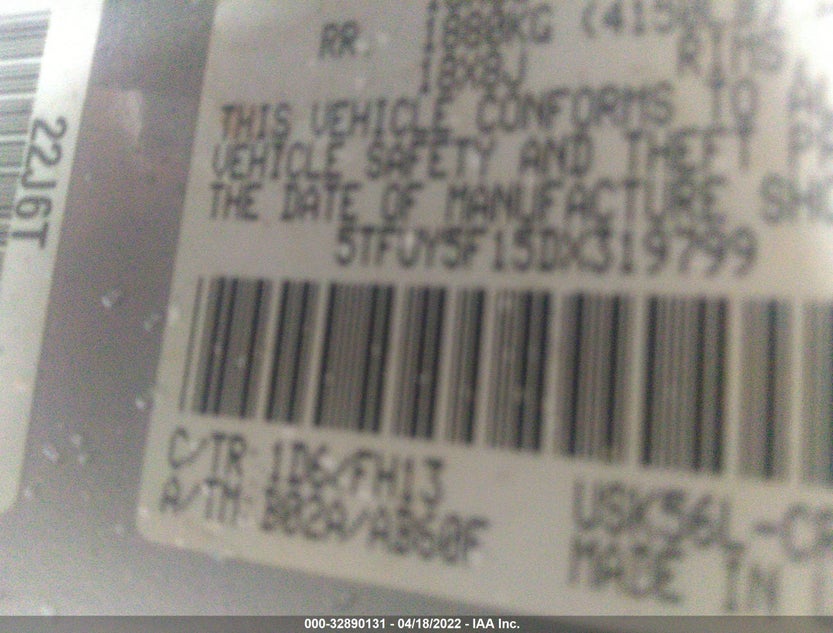 5TFUY5F15DX319799