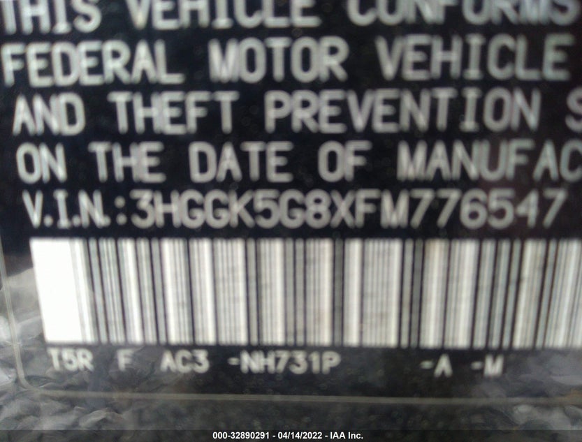 3HGGK5G8XFM776547