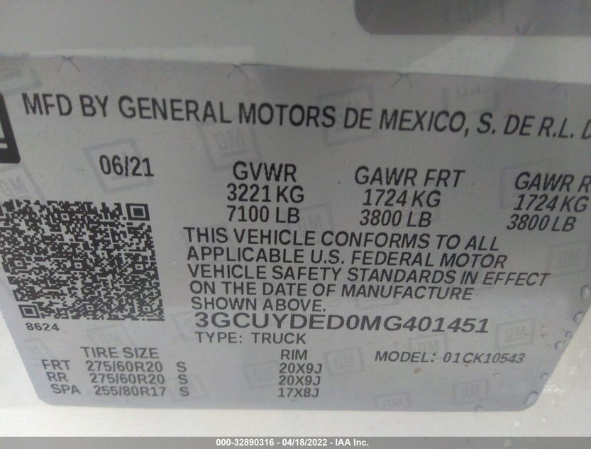 3GCUYDED0MG401451