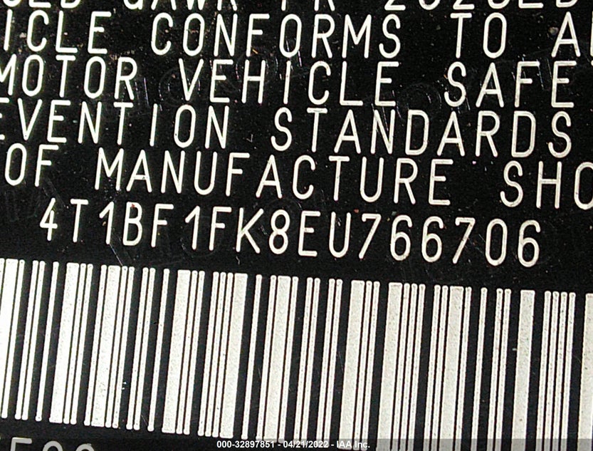 4T1BF1FK8EU766706