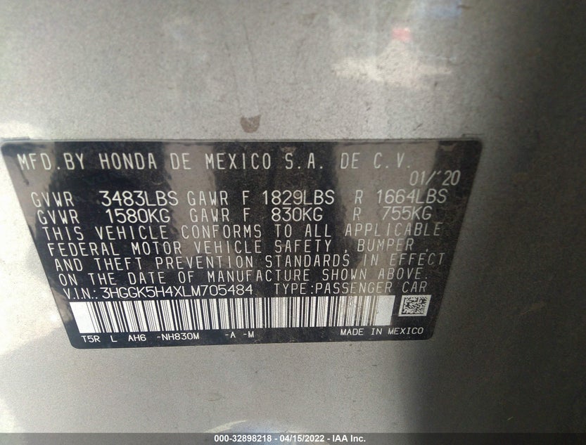 3HGGK5H4XLM705484