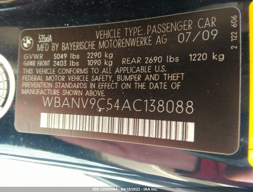 WBANV9C54AC138088