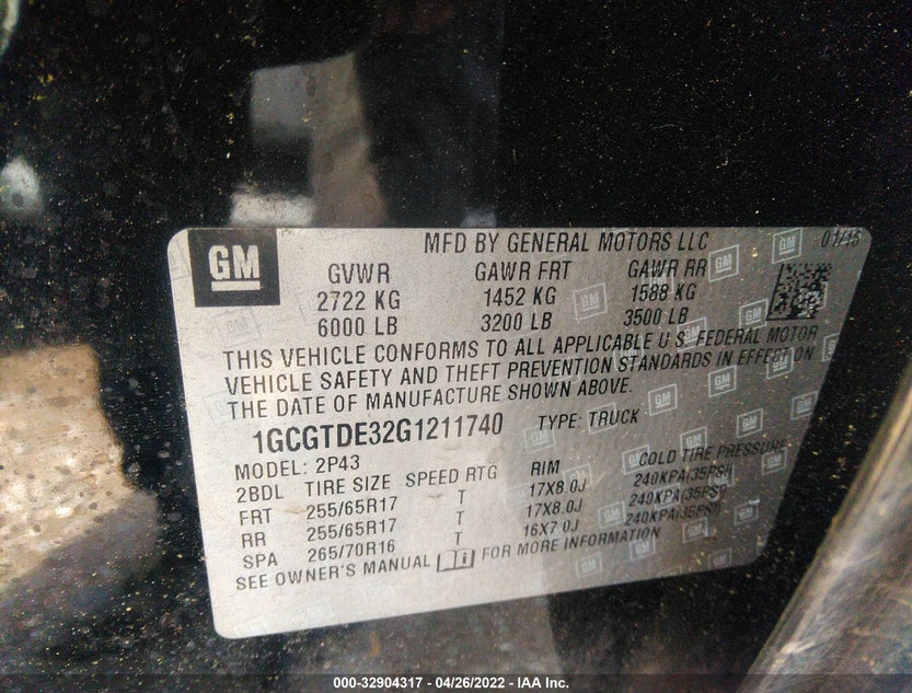 1GCGTDE32G1211740