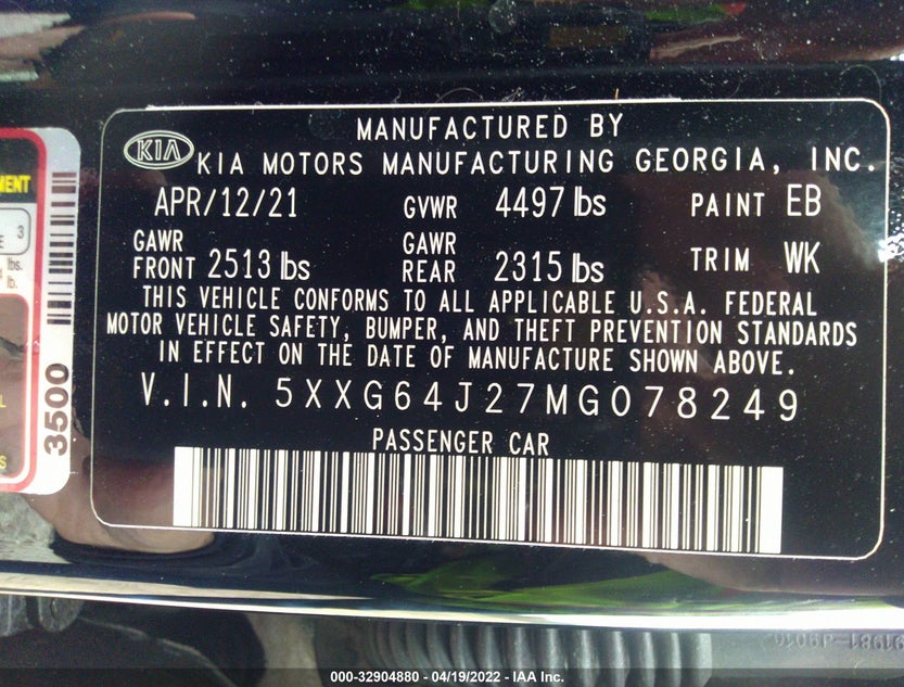 5XXG64J27MG078249