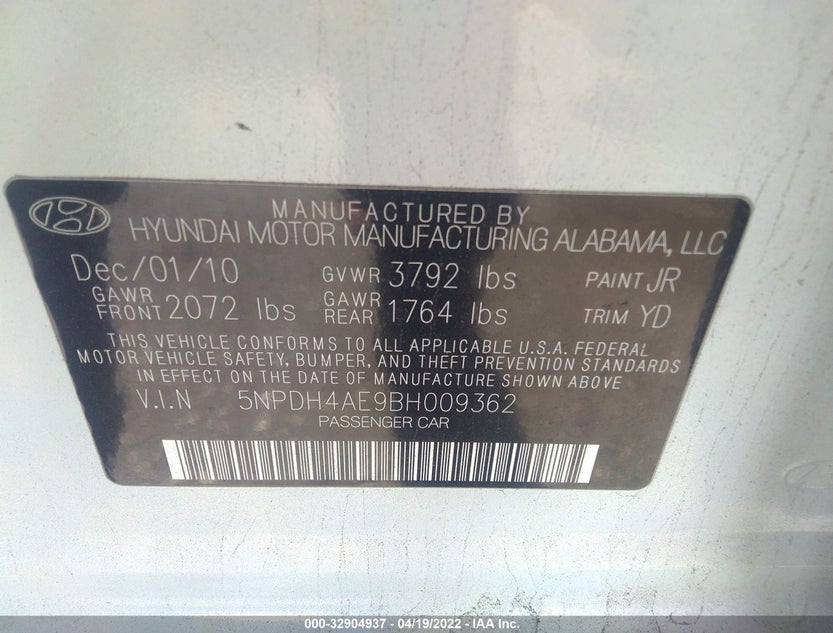 5NPDH4AE9BH009362