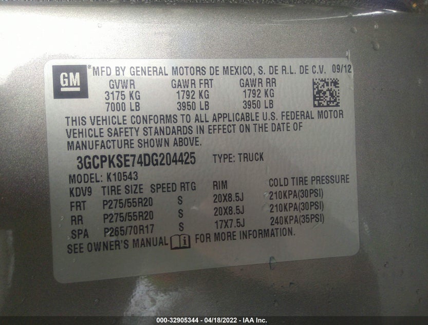 3GCPKSE74DG204425