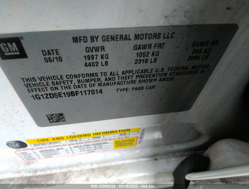 1G1ZD5E19BF117014
